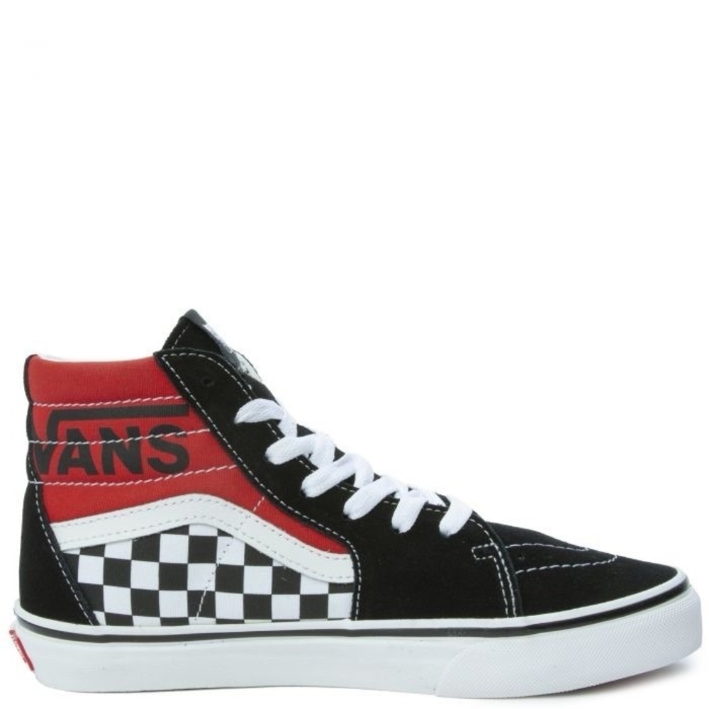 VANS GRADE SCHOOL Sz 11 Little Kids UNISEX SK8-HI‎ RED BLACK RED CHECKERED SHOES